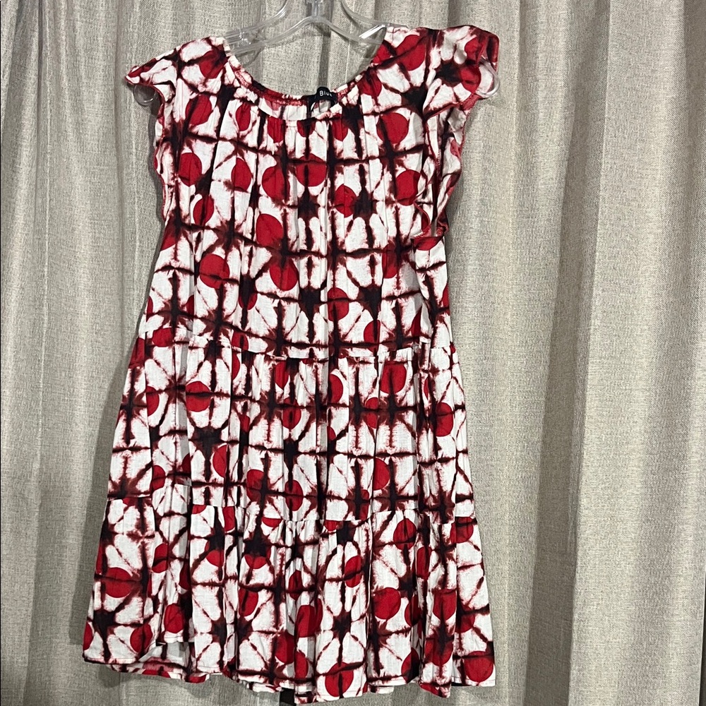 Red and White Patterned dress